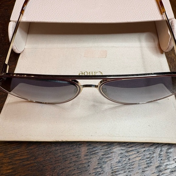 Chloé CH0099S 003 Red Gold Aviator Oversized Sunglasses main image 4